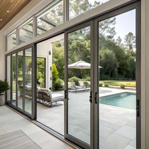 <span class=keywords><strong>Porte</strong></span> pliante double vitrage de <span class=keywords><strong>véranda</strong></span>, norme australienne, finition personnalisée pour cour de villa extérieure - Product Image 6