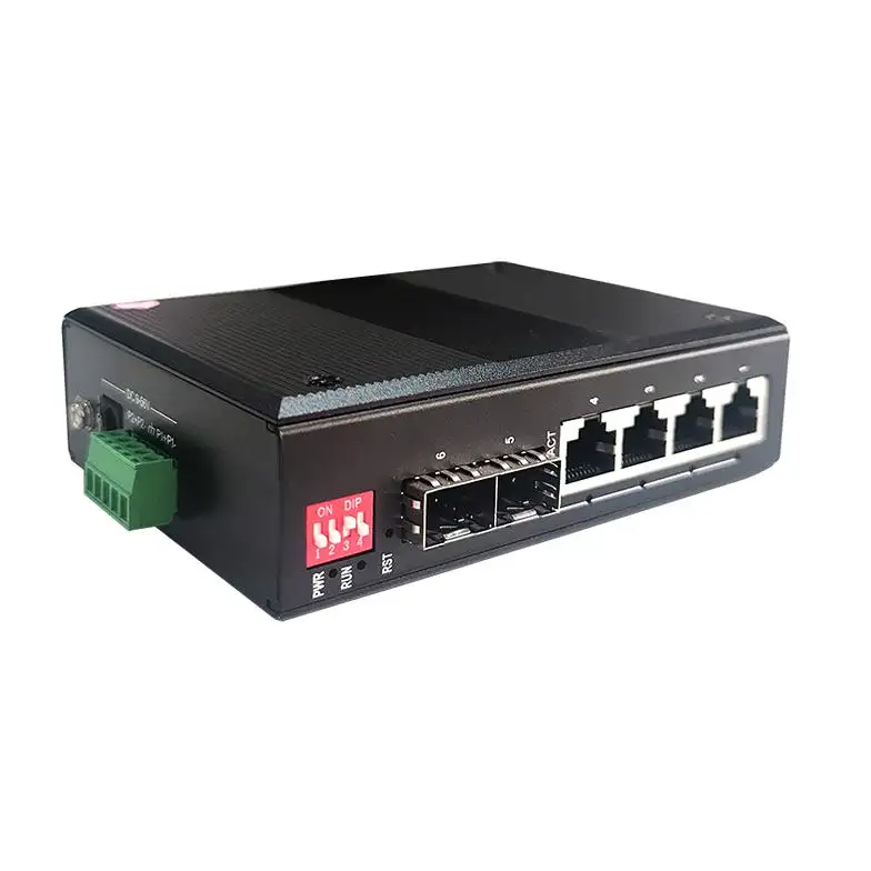 Ethernet Switch Beheerde Industriële Glasvezel Switch 6-poort Full Gigabit Vlan Sfp Ethernet Netwerkswitch