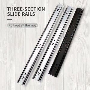 Best Selling Customized High Quality 45mm Full extension 3 fold telescopic drawer slide Ball Bearing Drawer Slides