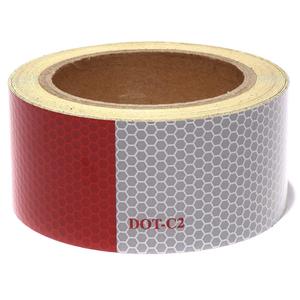 Màu đỏ và trắng trong suốt cao <span class=keywords><strong>Dot</strong></span> <span class=keywords><strong>C2</strong></span> PVC Vinyl Phản Chiếu CAUTION <span class=keywords><strong>Tape</strong></span> cho xe ô tô xe tải - Product Image 1