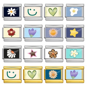 Italian Modular <b>Bracelet</b> Stainless Steel <b>Flower</b> Smiley Face Design DIY Detachable Charm <b>Bracelet</b> Unisex Gift Spring 2026 - Product Image 1