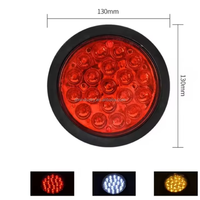 Feu arrière LED rond personnalisé avec logo, 4 pouces, 19 LED, clignotants et feux stop, 12V, disponible en stock