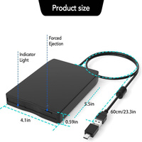 Harga Pabrik untuk Pembelian Grosir, Drive Floppy Disk Eksternal USB 3.5" Plug & Play, Pembaca FDD untuk PC Laptop, Pemulihan Data, Win 11/10/XP OEM