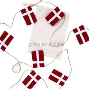 Handmade Small Danish Flag Garland/Bunting/Banner