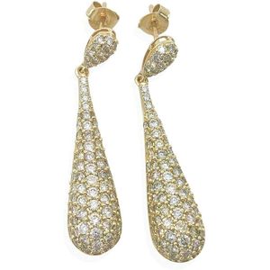 จิวเวลสปาร์คต่างหูทรงหยดน้ำ 3.30 กะรัต เพชรขาวธรรมชาติ ทองคำแท้ 14K ทรงกลม สี I-J สีขาวใส สำหรับผู้หญิง - Product Image 5