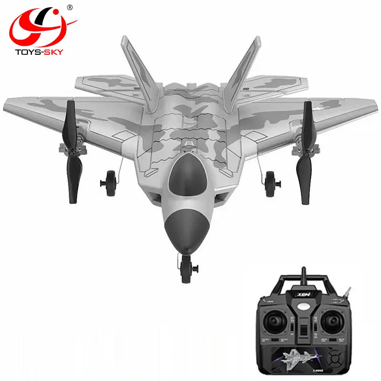 F22 RC Model 2.4Ghz 4 CH Remote Control Plane with Two Modes Jet Fighter UAV Aircraft Plane Model Toy for Kids and Adults