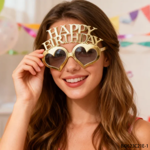 PESENAR Golden heart "Happy Birthday" occhiali di <span class=keywords><strong>compleanno</strong></span>, mettendo in mostra una personalità abbagliante per le occasioni di <span class=keywords><strong>compleanno</strong></span>. - Product Image 4
