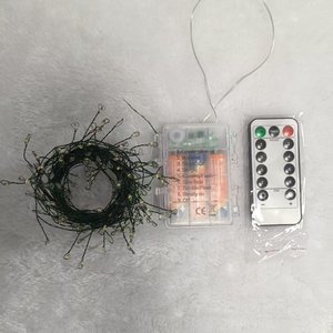 Décoration de Noël à piles, guirlande lumineuse verte, lumières de feux d'artifice, éclairage paysager étanche, lampe de feux d'artifice 200 LED pour cadeau de Noël - Product Image 5