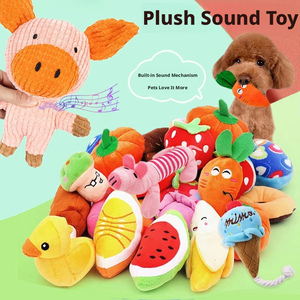 Jouet en peluche pour chien en forme de fruit ou <span class=keywords><strong>d</strong></span>'animal, balle à mâcher avec corde, jouet couineur résistant aux morsures pour chiot, chien, chat, fournitures pour animaux de compagnie - Product Image 1