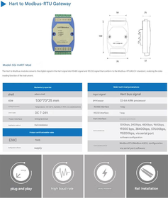 Электронный преобразователь протоколов Sange SG-HART-Mod: HART в <span class=keywords><strong>Modbus</strong></span> RTU, стандартный интерфейс RS485/232, интеллектуальный конвертер сигналов - Product Image 4