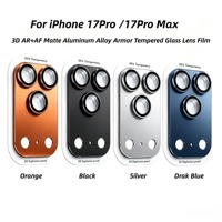 Protection d'écran et d'objectif d'appareil photo 3D en métal HD antichoc 9H AR+AF pour iPhone 17 18 Pro Max