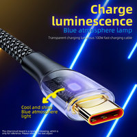 Kabel Data Pengisian Cepat 100W Tipe C ke C, Kabel USB-C 3A 5A untuk Pengisian Cepat Ponsel