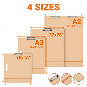 SINOART <strong>A3</strong> A2 High Quality Sketch <strong>Boards</strong> with Handle Artist <strong>Drawing</strong> <strong>Board</strong> for Drafting Art With a Clip and Rubber Band - Product Image 2