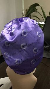 Bonnets en satin de bonne qualité avec logo et foulards en soie pour cheveux, avec bande à nouer - Product Image 4