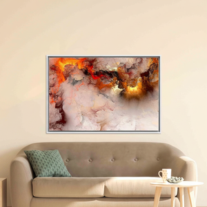 Printed <b>Canvas</b>: Modern Abstract Cloudy Art with Vibrant Colors,WHITE <b>FRAMED</b> <b>CANVAS</b> - Product Image 3