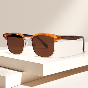 Lunettes de soleil demi-cerclées TR90 noires avec verres polarisés TAC UV400 unisexe pour la conduite et la pêche – Protection solaire transfrontalière - Product Image 4
