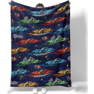 White Racing <b>Car</b> Flags Flannel <b>Blanket</b> Throw <b>Blanket</b> Nap <b>Blanket</b> Reversible Cozy Warm <b>for</b> Bed Sofa Couch Custom Print Wholesale - Product Image 2