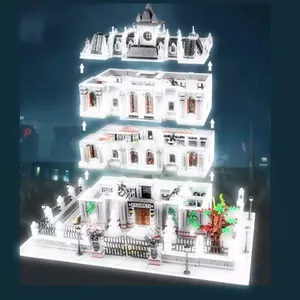 7537 piezas MOC Lunatic Asylum Street modelos decoración avanzada Panlos 613002 juegos de bloques de construcción juguetes con luz - Product Image 6