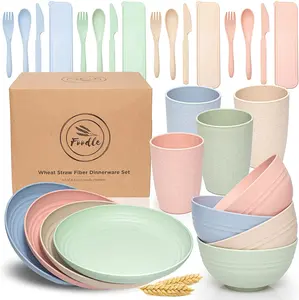 wheat straw dinnerware sets tableware plates mugs wheat straw plastic dinnerware set