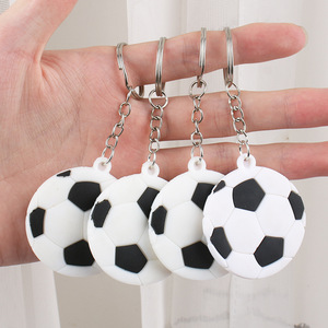 Evento deportivo regalo conmemorativo fútbol doble cara 3D goma suave personalizado pequeño artículo correa de cuero llavero colgante - Product Image 2