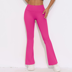 Buttery Soft Peach <span class=keywords><strong>Bum</strong></span> Pantalones de yoga acampanados Legging Cintura alta Pantalones de entrenamiento elásticos Gimnasio Fitness Medias Logotipo personalizado - Product Image 6