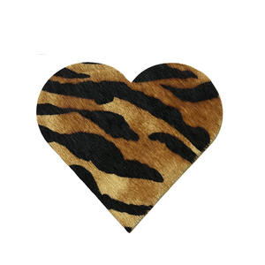 7,62*7cm Horse Cow Hair Patch Herzförmiges Leder etikett Echtes Leder etikett DIY - Product Image 4