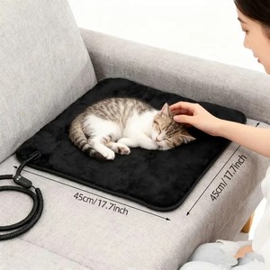 電気加熱式ソリッドパターンサーマルパッドマット 犬猫用 モダンスタイル 防水PU素材 正方形 オールシーズン 100%ペット用 - Product Image 4