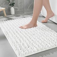 Tapis de Bain Ultra Doux en Chenille de Luxe Écologique, Ensemble Complet avec Tapis de Contour Séchage Rapide Antidérapant pour Hôtel, Maison, Salle de Bain et Entrée