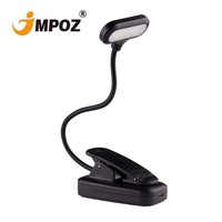 Minilámpara LED de protección ocular para lectura, luz nocturna con Clip Flexible, funciona con batería, para viajes y dormitorio