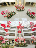 Ensemble de fleurs géantes pour scène de mariage, grand et imposant, pour événements, décoration de scène de fête de mariage, intérieur et extérieur