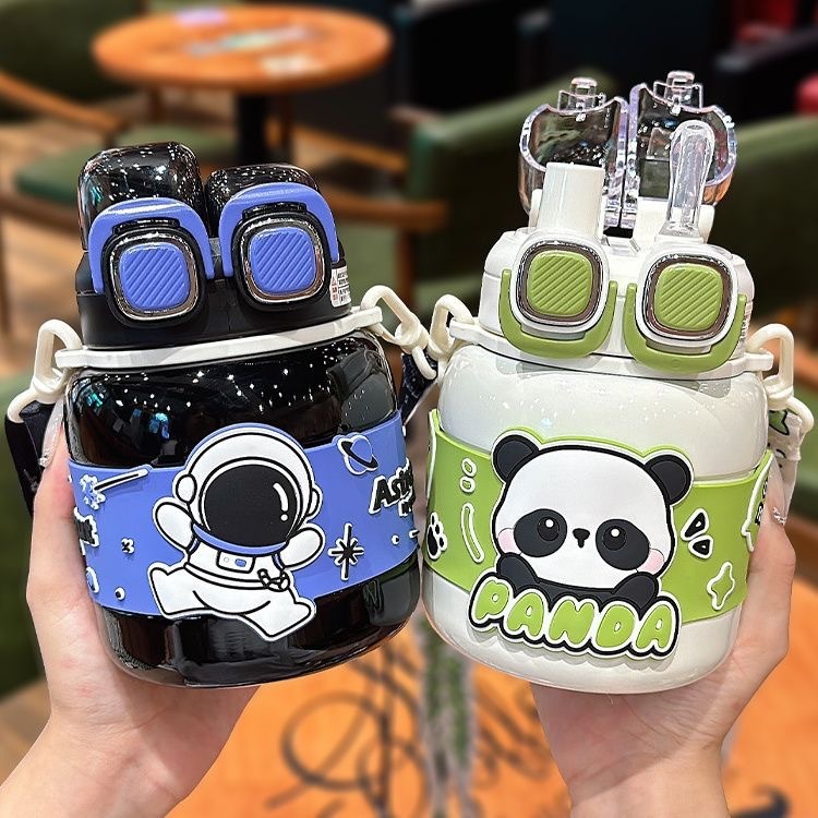 Botella Deportiva Infantil Con Diseño De Panda - 350 Ml, Ideal Para Excursiones Y Colegio