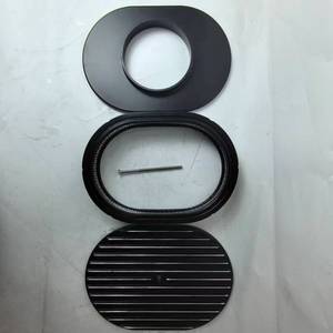 Nuevo Kit de Filtro de Aire Ovalado de Aluminio Negro con Base Plana y Cuello para Carburador para Chevrolet, Ford y Dodge - Product Image 5