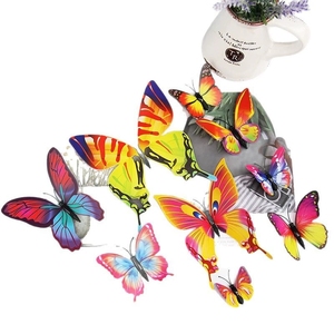 Autocollants <span class=keywords><strong>muraux</strong></span> 3D réalistes en forme de papillon, lot de 12, décalcomanies monocouche ultra-réalistes pour mariage, fête, anniversaire, décoration de fond de maison - Product Image 5