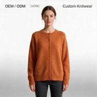 Damen Casual Kaschmir-Cardigan mit Rundhalsausschnitt, Einreihig mit Knöpfen, Knitterfrei, Relaxed Fit Strickware für Herbst und Winter, OEM ODM