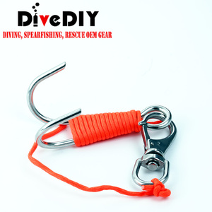 Cordon <span class=keywords><strong>de</strong></span> plongée multicolore haute visibilité en nylon tressé, avec double mousquetons en acier inoxydable 316, pour caméra sous-marine, anti-perte - Product Image 1