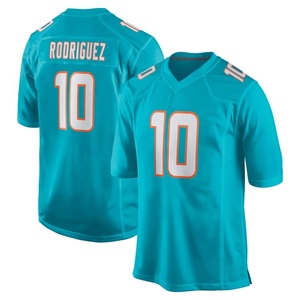 Vente en gros de maillots de football américain brodés pour hommes, Miami Dolphins Achane, 10 Jacob Rodriguez, <span class=keywords><strong>2</strong></span> Malik Willis, uniforme de football - Product Image 2