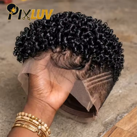Perruques Courtes Pixie de 10 Pouces en Cheveux Humains, Perruques Afro Bouclées, Perruques Pixie Entièrement en Dentelle, Couleur Naturelle pour Femmes Noires
