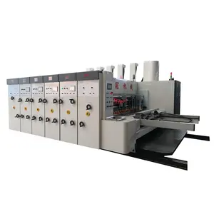 Slotter automatique d'imprimante de 4 couleurs de boîtes en carton à grande vitesse et machine d'impression ondulée de coupeur
