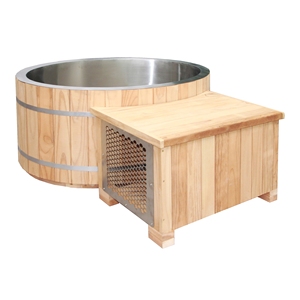 Bain froid en bois avec refroidisseur 0,8 CV, 1100 mm, combo bain à remous et bain de glace, pour 2 personnes - Product Image 6