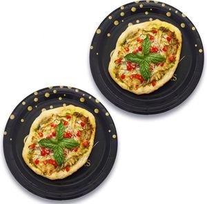 Modern 9-Inch Black Gold Foil Disposable Paper <b>Plate</b> Cheers to 30 Years 30th Birthday Anniversary Party Supplies - Product Image 4
