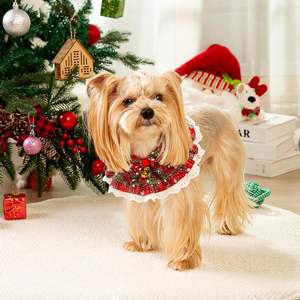Disfraz Navideño para Perro, Pañuelo Navideño para Perro con Campanas, Bufanda a Cuadros, para Perros Pequeños y Gatos, Lindo, para Fiestas Navideñas de Invierno, Fotos (L) - Product Image 6
