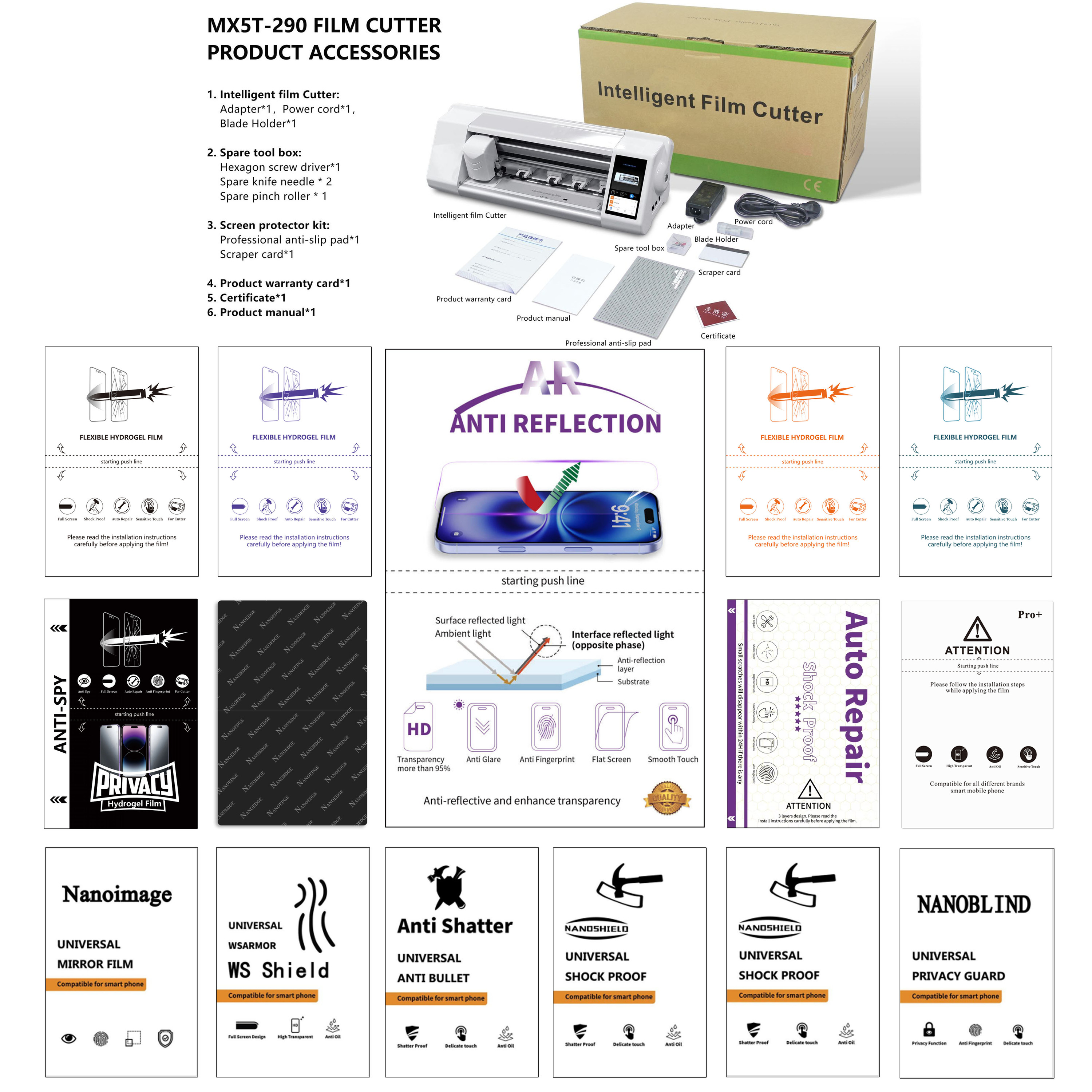 120x180mm TPU Hydrogel <strong>Screen</strong> <strong>Protector</strong> <strong>Material</strong> <strong>Roll</strong> Cut to Size Soft Flexible Full Coverage Anti Scratch Film
