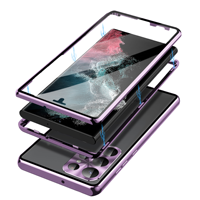 Étui de téléphone en verre de luxe magnétique à couverture intégrale 360° pour S26/S25/S24/S23/S22 Ultra, protection antichoc, étanche, protection de l'écran et de l'appareil photo