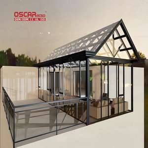 <span class=keywords><strong>Prix</strong></span> d'usine Maison modulaire préfabriquée en verre Hôtel à <span class=keywords><strong>toit</strong></span> <span class=keywords><strong>plat</strong></span> avec cadre en aluminium Villas Maisons Véranda - Product Image 2