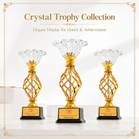 Trophée en cristal personnalisé élégant, gravure au laser, récompense en cristal