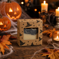 Boîte à savon d'Halloween personnalisée, boîte à tiroir en kraft avec impression de chapeau de sorcière, boîte d'emballage de savon artisanal en gros, boîte en papier écologique OEM