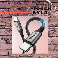 Câble USB Type-C vers C 240W 5A PD à charge rapide en nylon tressé 1m pour ordinateur et imprimante, logo personnalisé pour iOS/Android