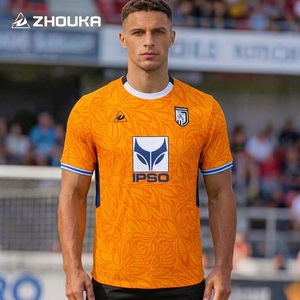 Camiseta de Fútbol Personalizada OEM con Sublimación Completa, Uniforme Deportivo Transpirable para Equipo, Camisetas de Fútbol Vintage Naranjas al por Mayor - Product Image 1