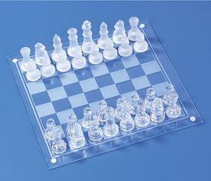 Vendita calda di lusso 25*25cm Set di scacchi <span class=keywords><strong>in</strong></span> <span class=keywords><strong>vetro</strong></span> smerigliato per bambini scacchiera di cristallo Puzzle da tavolo da gioco - Product Image 6