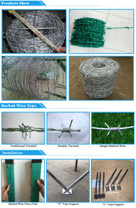 Kawat Berduri Baja Tahan Karat Single Twisted SS Grade 304 4 Mata 20kg Coil untuk Pagar Peternakan di Pantai - Product Image 4